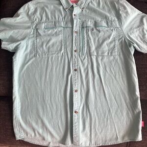 Coleman Light Green/Teal Button-Up Shirt